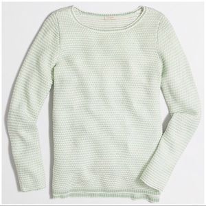 J Crew Chevron Stitch Boatneck Sweater, Mint